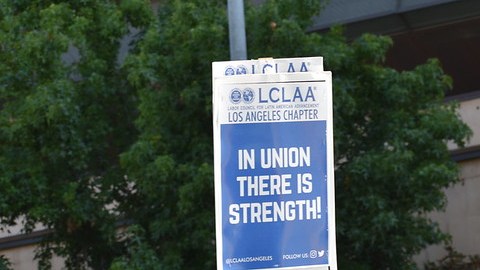 Los trabajadores realizaron una caravana en DTLA. (Suministrada)