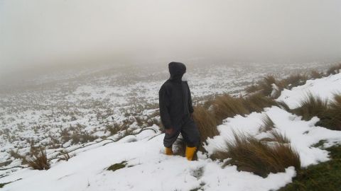 La nieve alcanzó las 11.8 pulgadas de espesor.