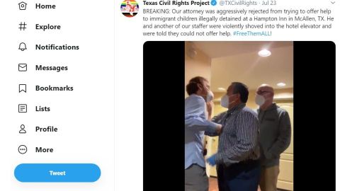 El video fue compartido en la cuenta de la organización Texas Civil Rights Project.