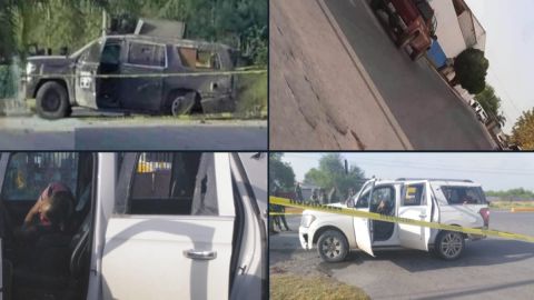 FOTOS: Enfrentamiento a unas millas de frontera deja varias trocas baleadas y con muertos