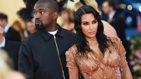 Kanye West junto a su aún esposa Kim Kardashian.