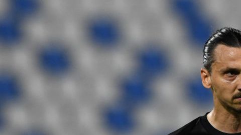 Zlatan Ibrahimovic en un partido con Milán.