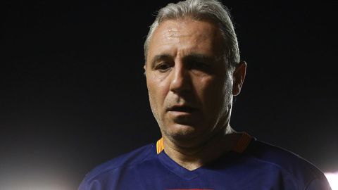 Hristo Stoichkov en un partido de leyendas del Barcelona.