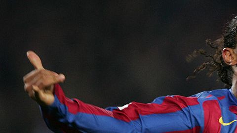 Ronaldinho en su etapa con el Barcelona.