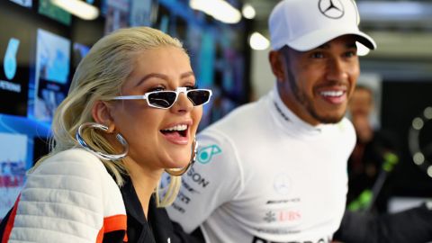 Lewis Hamilton y Christina Aguilera.