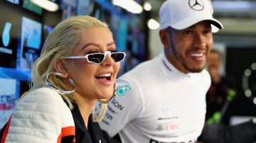 Lewis Hamilton y Christina Aguilera.