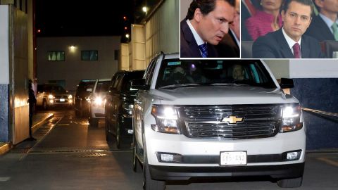 Convoy de camionetas donde supuestamente trasladaban a Lozoya