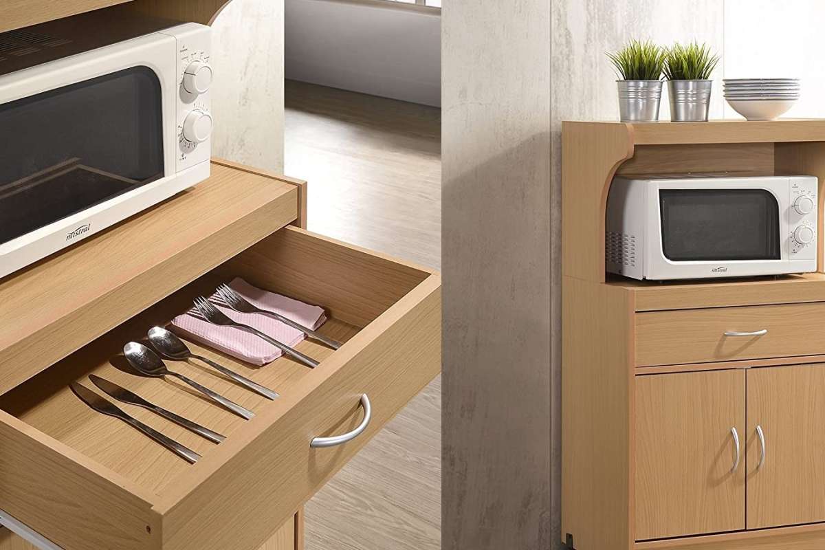 5 estilos de muebles para colocar tu horno microondas en la cocina - La
