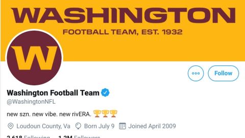 Imagen temporal del equipo de Washington en Twitter.