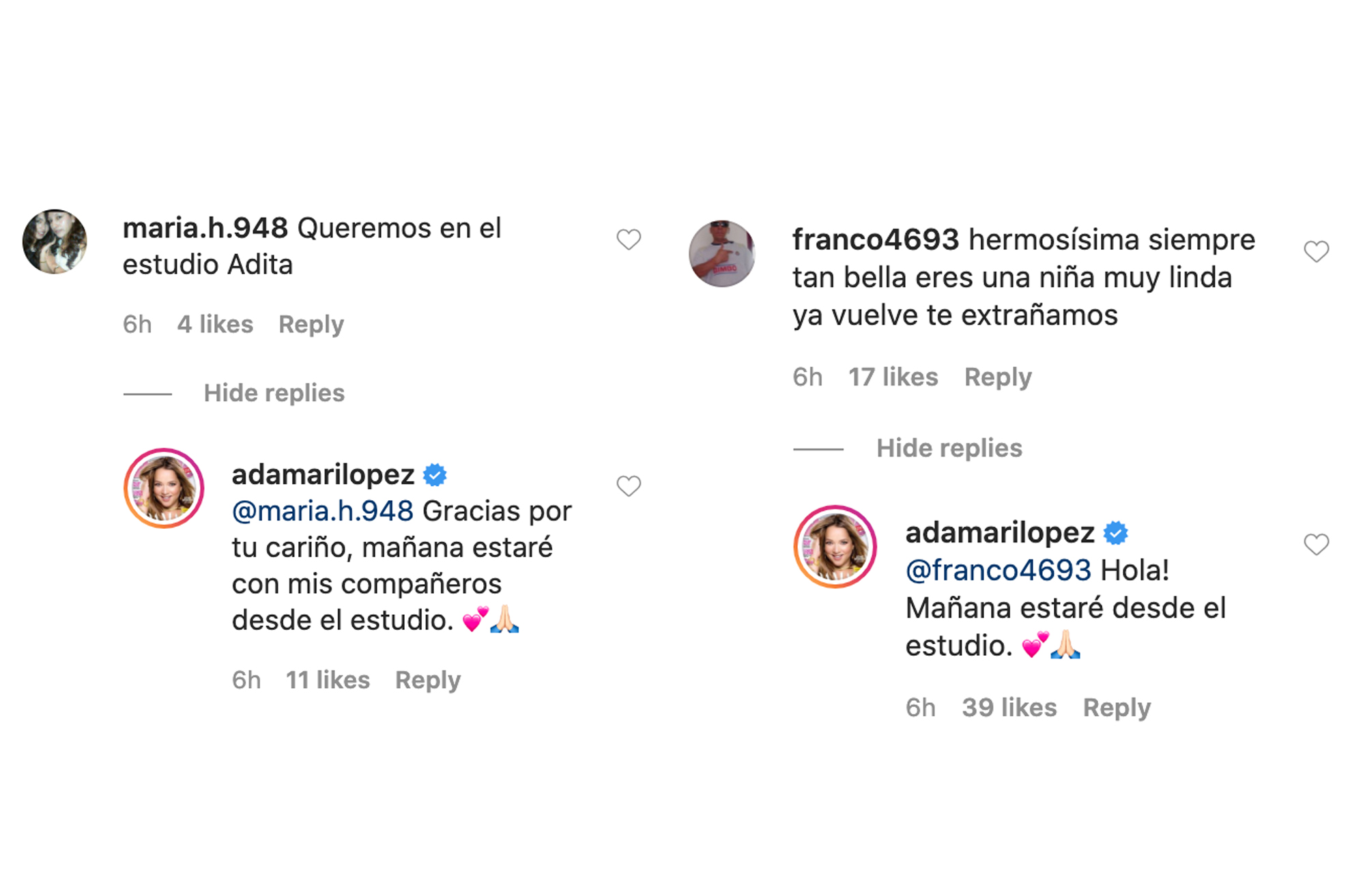Adamari López responde a sus seguidores.
