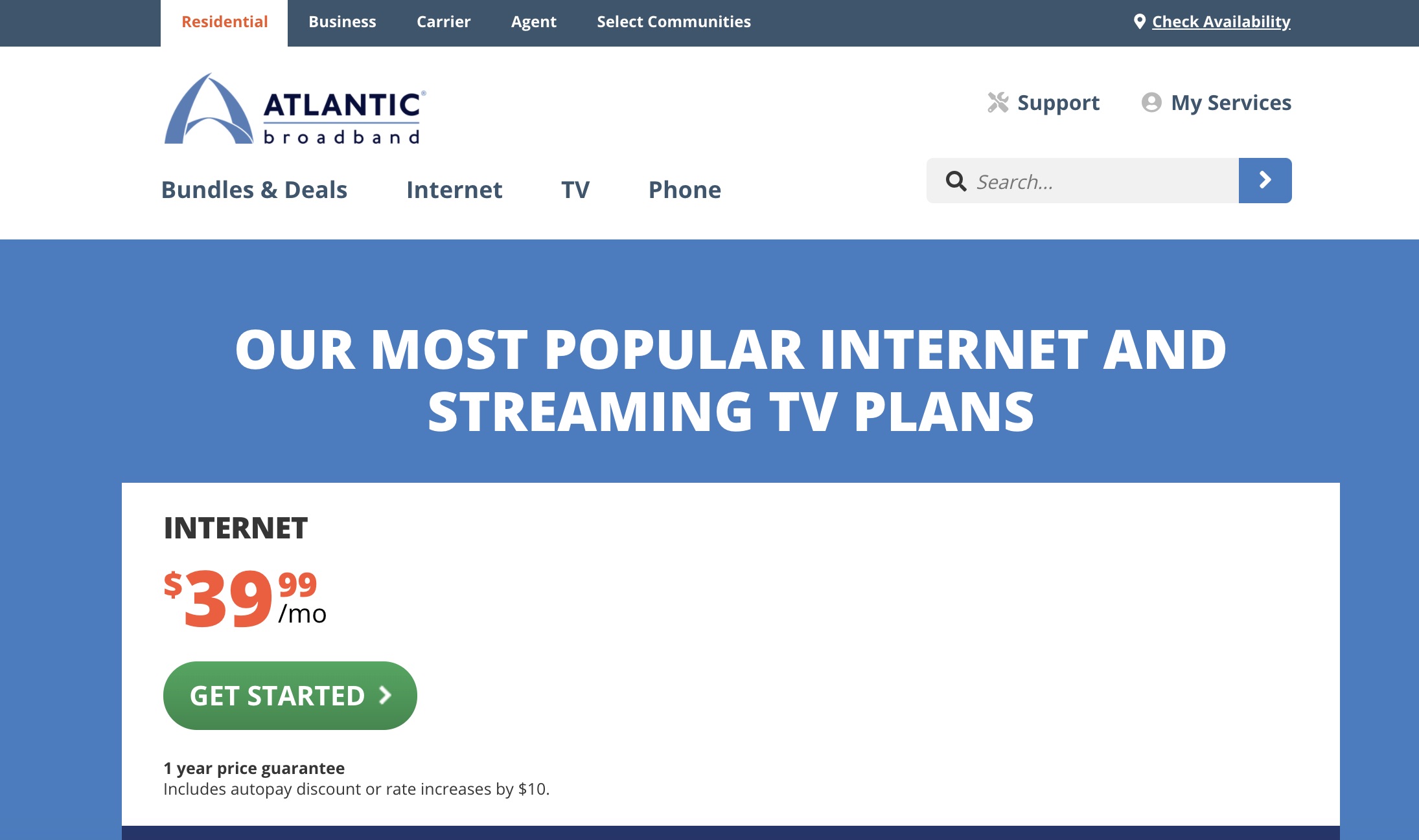 Atlantic Broadband sube los precios de sus servicios de cable e