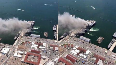 Había 160 marineros a borde del USS Bonhomme Richard.