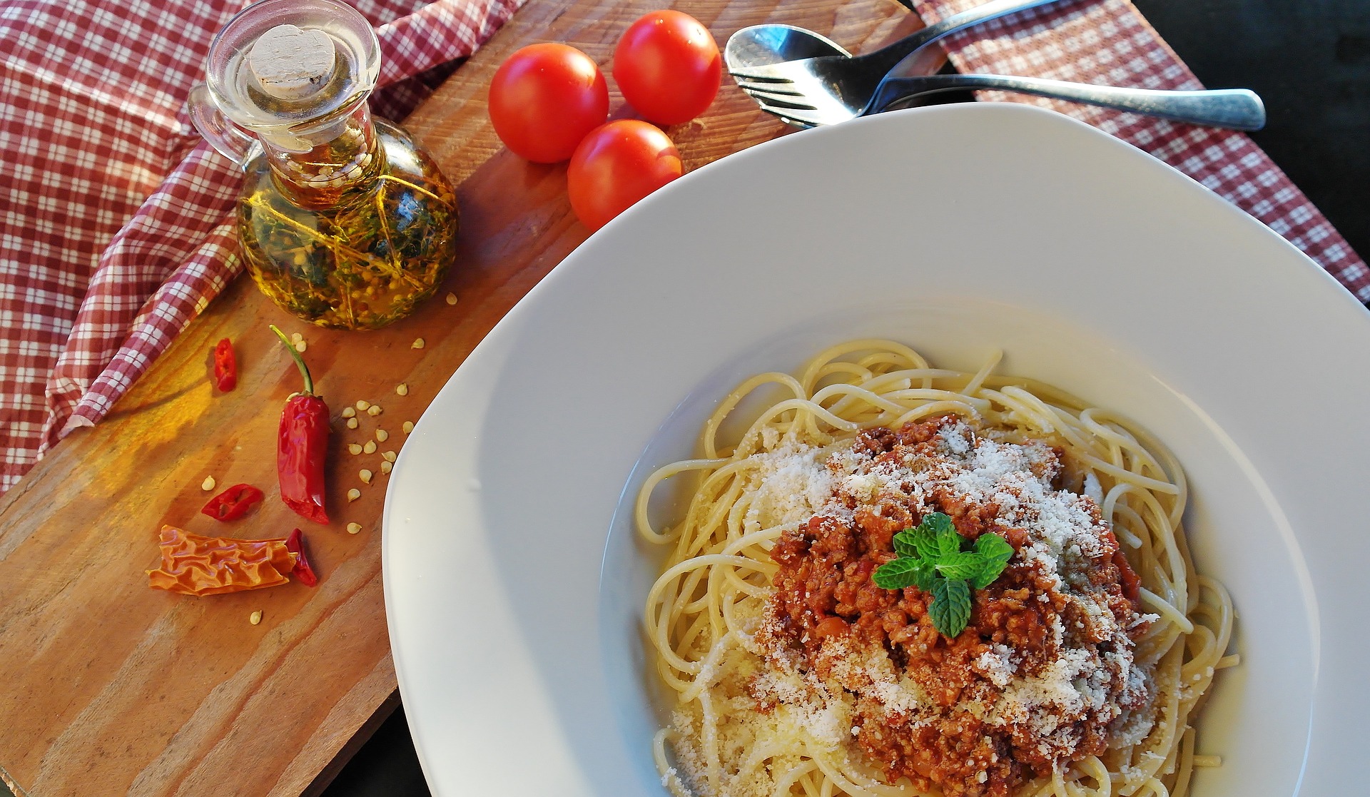 Pasta en salsa de tomate.