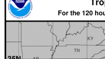 El gráfico muestra el posible cono de vientos de las dos depresiones tropicales.