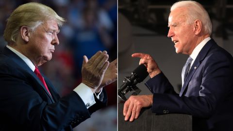 El presidente Donald Trump y el exvicepresidente Joe Biden.