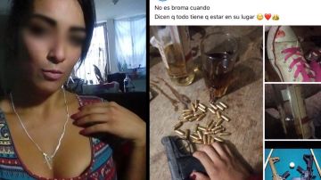 FOTOS: Exhiben a jovencita que presume en redes armas y dinero del narcotráfico