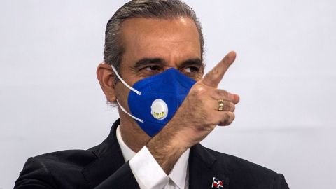 Dominican Republic's President-elect Luis Abinader gestures after receiving the certificate that accredits him as President for the period 2020-2024 in Santo Domingo on July 15, 2020. - Opposition candidate Luis Abinader election ends 16 years of unbroken rule by the Caribbean nation's center-left PLD party. (Photo by Erika SANTELICES / AFP) (Photo by ERIKA SANTELICES/afp/AFP via Getty Images)