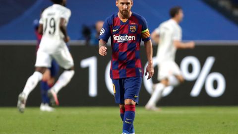 Lionel Messi durante la derrota de 2-8 ante el Bayern Munich.