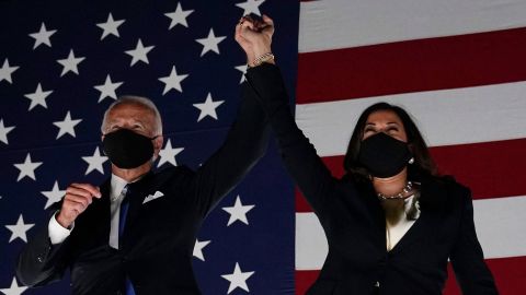 Los candidatos demócratas a presidente y vicepresidente, Joe Biden y Kamala Harris.