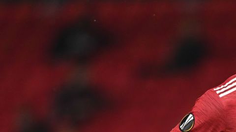 Paul Pogba en un partido del Manchester United.