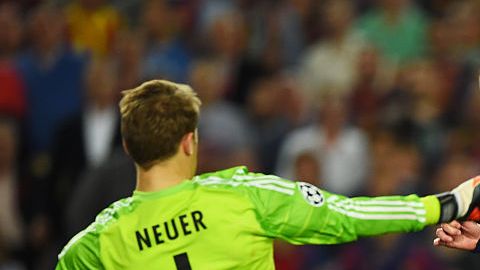 Manuel Neuer y Lionel Messi en la semifinal de la Champions 2014-15.
