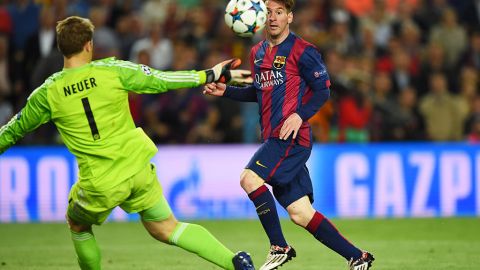 Manuel Neuer y Lionel Messi en la semifinal de la Champions 2014-15.