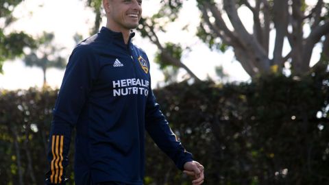 Javier 'Chicharito' Hernández en un entrenamiento con Los Ángeles Galaxy.