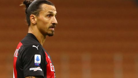 Zlatan Ibrahimovic en un encuentro con Milán.