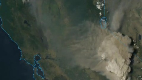 Imagen satelital del incendio Creek.