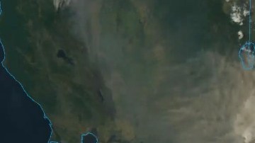 Imagen satelital del incendio Creek.