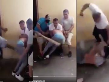 VIDEO: A tablazos narcos interrogan a hombre dentro de cárcel para después "molerlo" a golpes