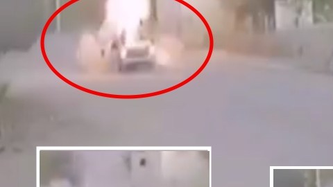 VIDEO: Momento exacto donde estalla camioneta donde viajaba importante narco