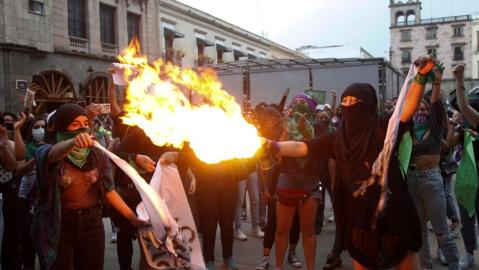 La manifestación se tornó violenta.