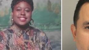 La víctima Pamela Turner  y el oficial de Baytown Juan Delacruz.