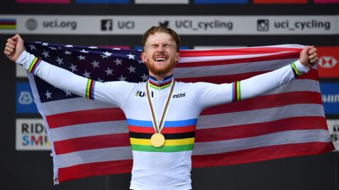 El joven y talentoso ciclista Quinn Simmons.