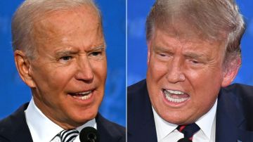 Biden y Trump durante el primer debate de 2020.