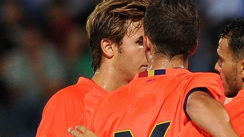 Joan Román en su paso por el FC Barcelona B.