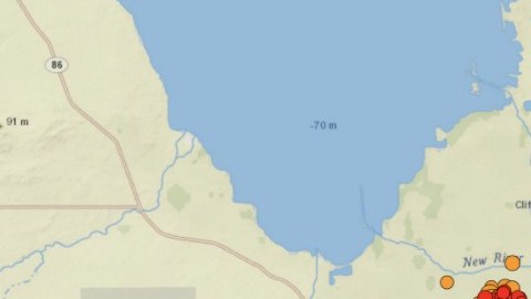 Este gráfico muestra la actividad del miércoles al sur del Mar de Salton.
