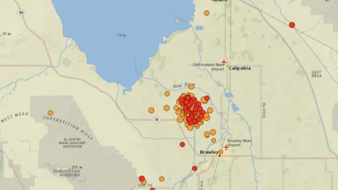 Este gráfico muestra la actividad del miércoles al sur del Mar de Salton.
