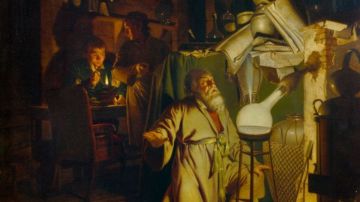 El alquimista descubriendo el fósforo es un cuadro del pintor inglés Joseph Wright.