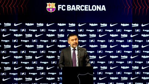 Josep María Bartomeu durante su dimisión.