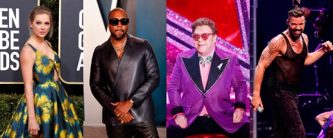 En la imagen aparecen cantantes como Taylor Swift y Elton John.