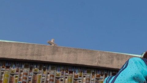 Peregrinos a la Basílica de Guadalupe.