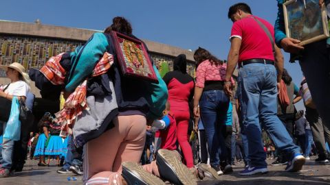 Peregrinos a la Basílica de Guadalupe.