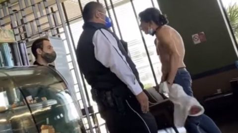 Sujeto se pone agresivo con empleado.