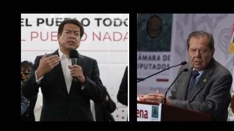 Mario Delgado y Porfirio Muñoz Ledo. (Reforma)