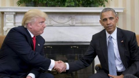 Obama le traspasó su puesto a Trump.