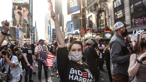 Supporters Of Joe Biden Celebrate Across The Country, After Major Networks Projection Him Winning The Presidency