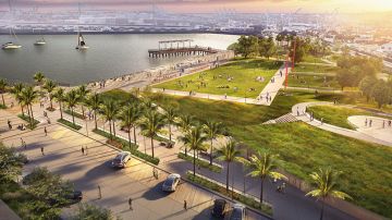 Maqueta aprobada del proyecto Wilmington Waterfront Promenade Project.