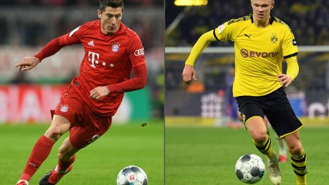 Lewandowski y Haaland, los delanteros del momento a nivel mundial.